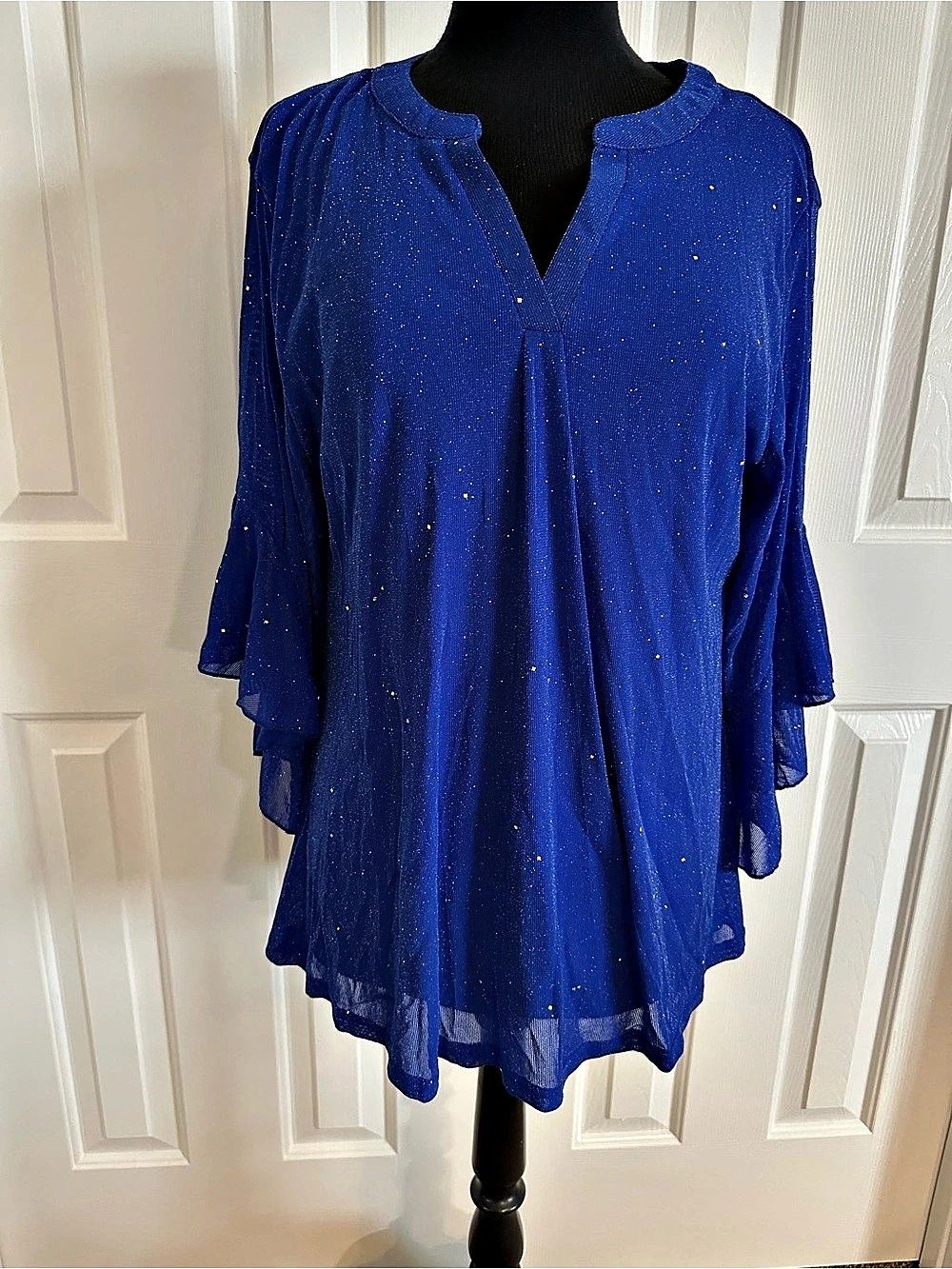 Ninedaily Women's Blue Sparkle Tunic Size XL